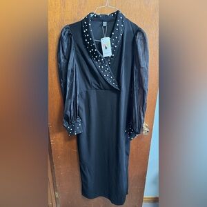 NWT SHEIN long black blazer style dress